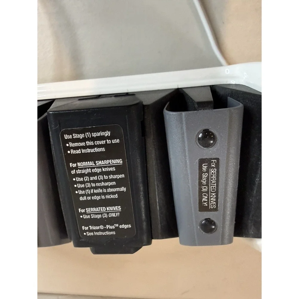 Chef's Choice 120 Electric 3-Stage Diamond Hone Knife Sharpener Label
